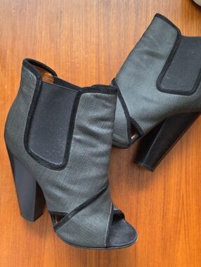 Givenchy Black Peep-Toe High Heel Ankle Boots 38